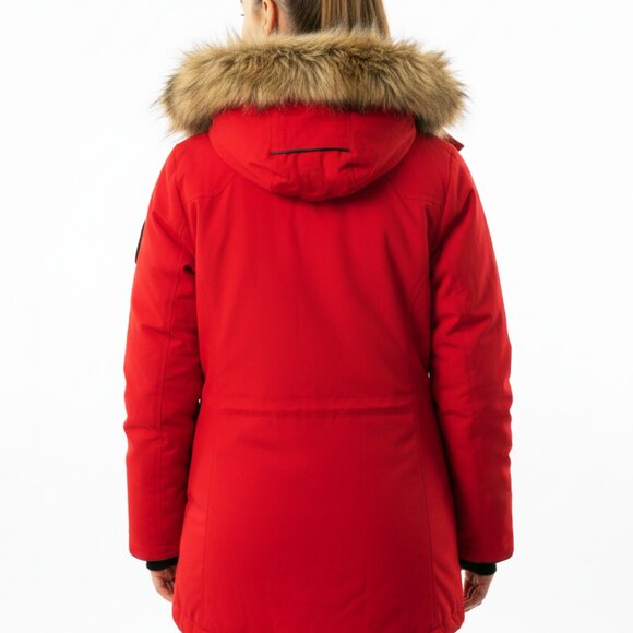 LIKE NEW (Repaired Inner Seam) Alpine Tek Womens Red Down Parka Winter Jacket XS - Picture 2 of 12